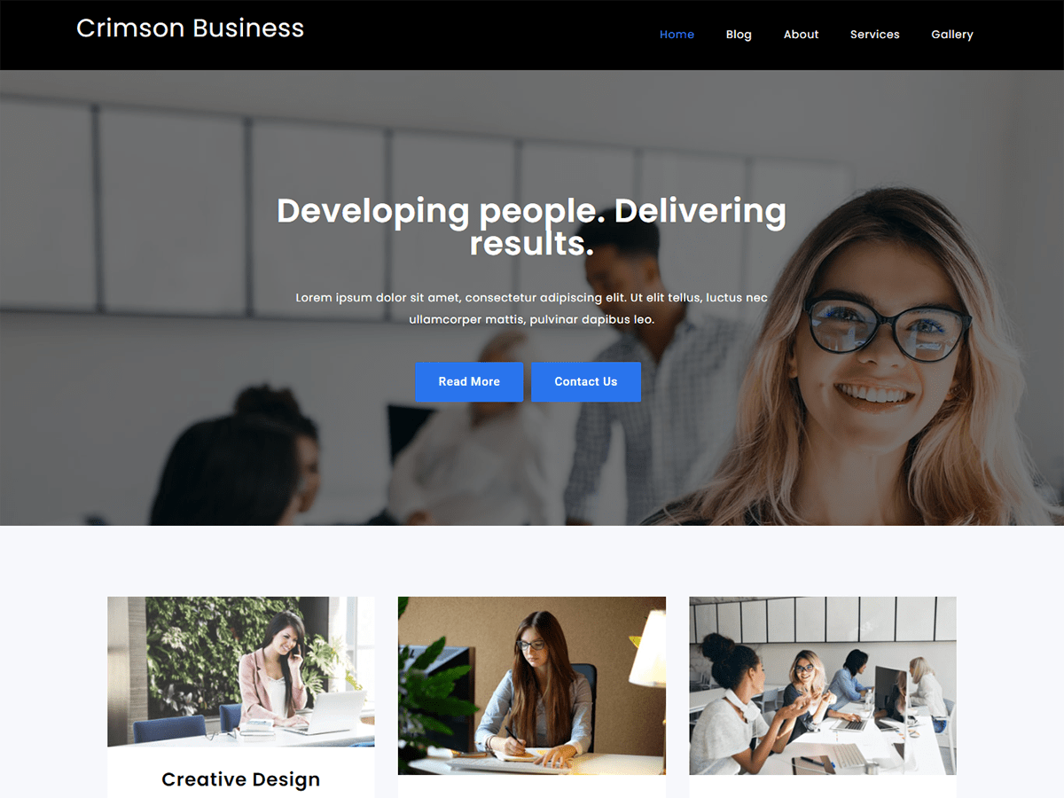 Crimson Business theme screenshot