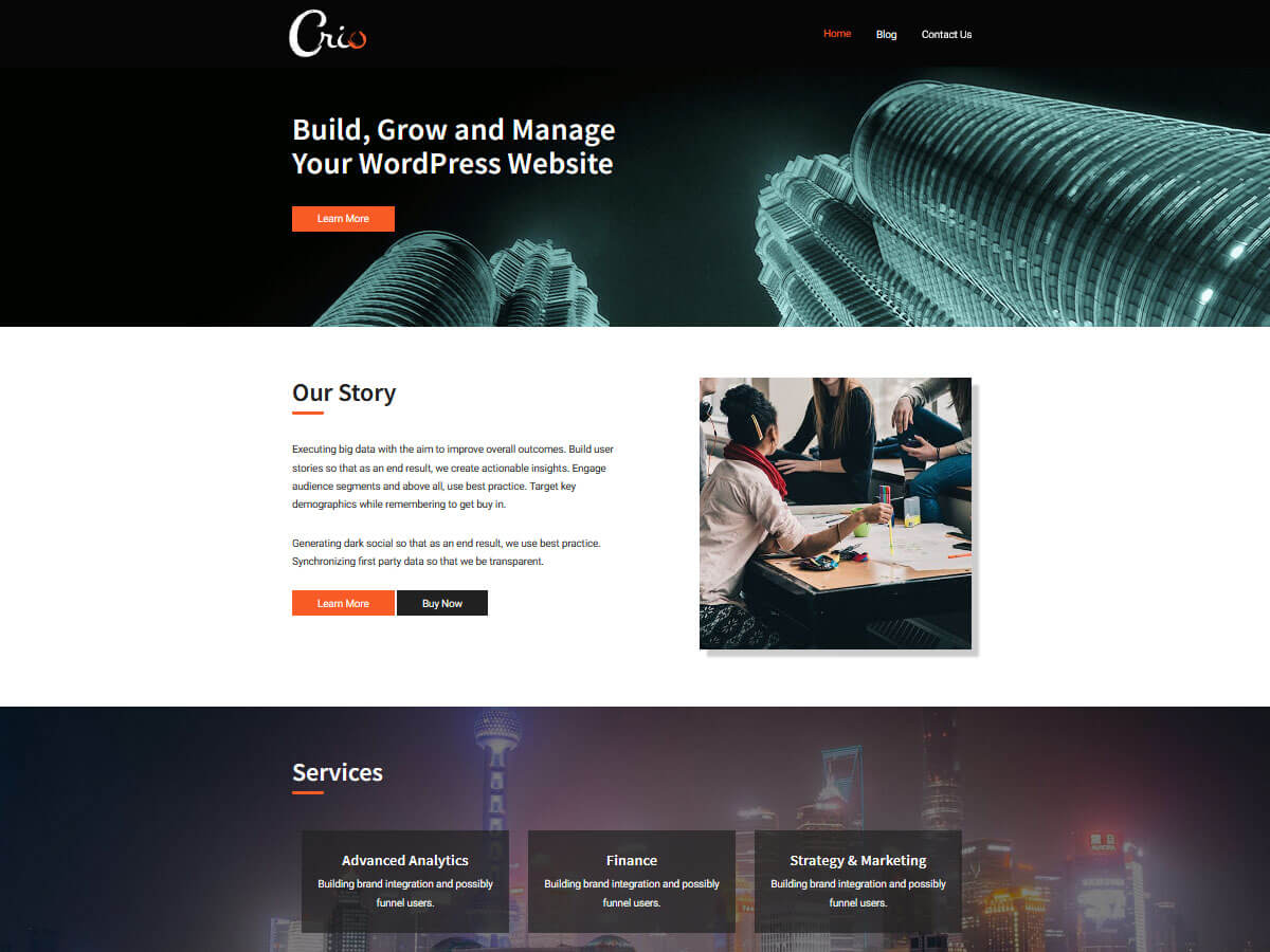 Crio theme screenshot