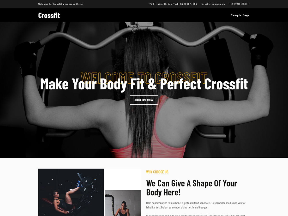 Crossfit Block theme screenshot