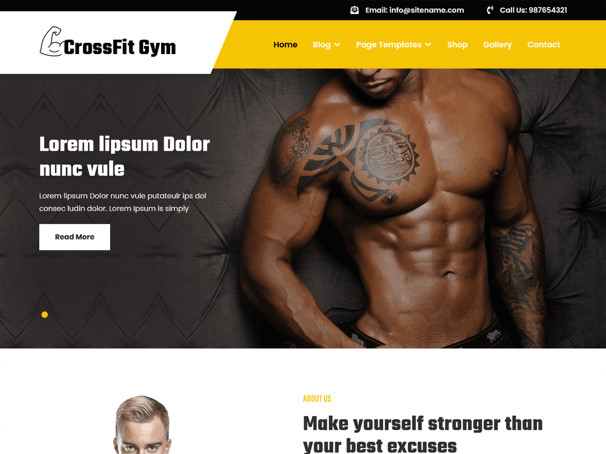 CrossFit Gym theme screenshot