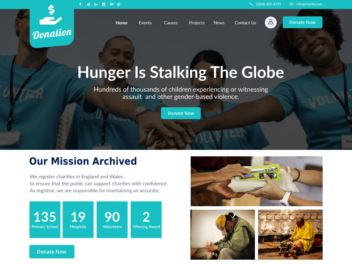 Crowdfunding Donation theme screenshot