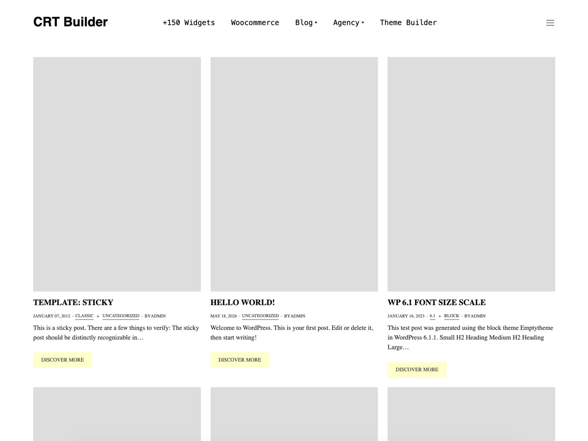 CRT Builder With Elementor theme screenshot