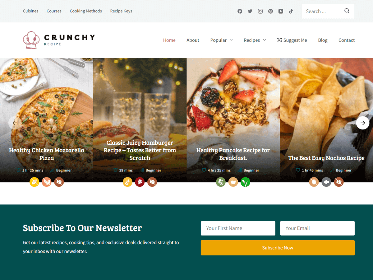 Crunchy Recipe theme screenshot