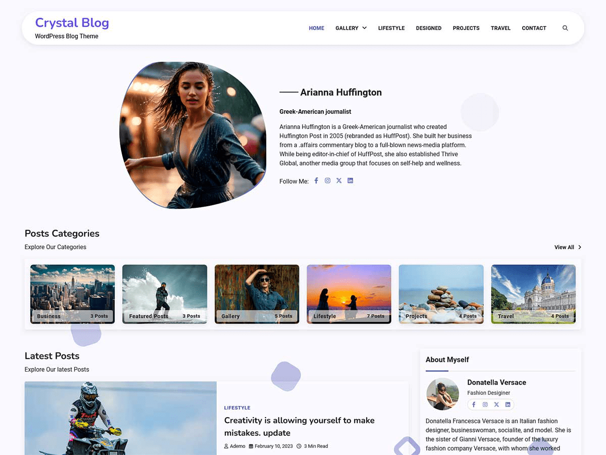 Crystal Blog theme screenshot