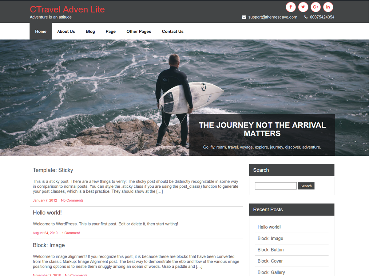 CTravel Adven Lite theme screenshot