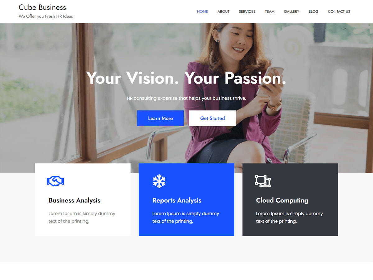 Cube Business theme screenshot