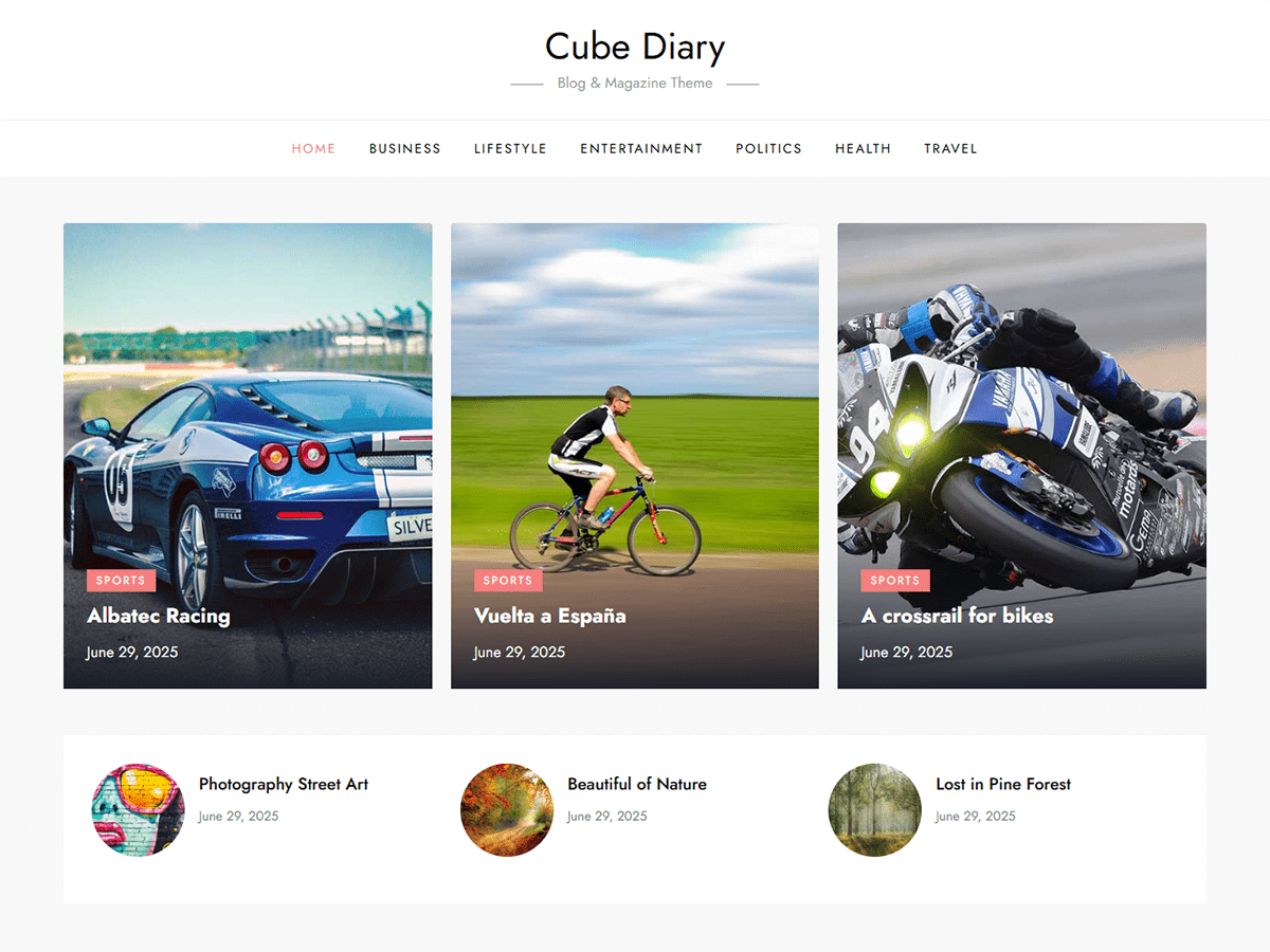 Cube Diary theme screenshot