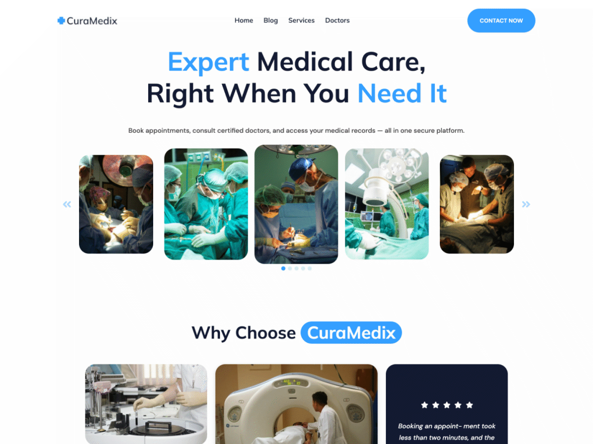 CuraMedix theme screenshot