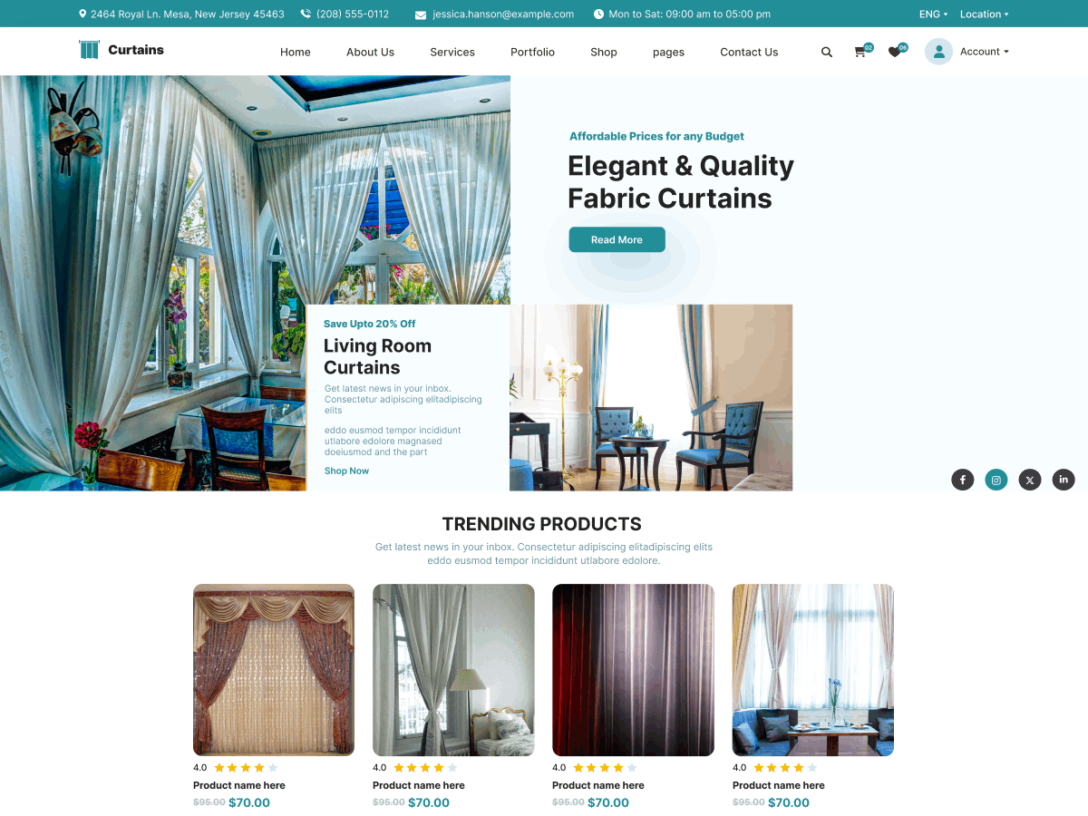 Curtains Fabric theme screenshot