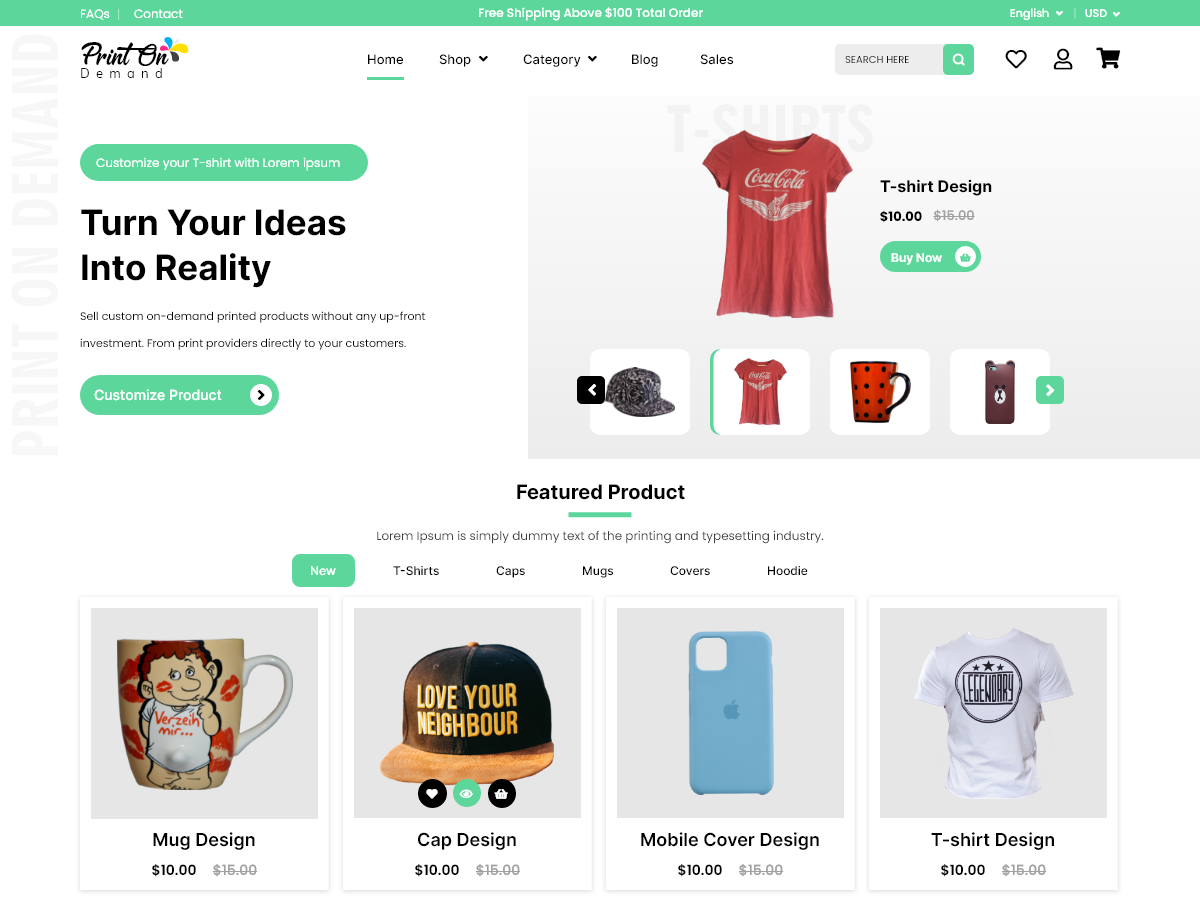 Custom Print Shop theme screenshot