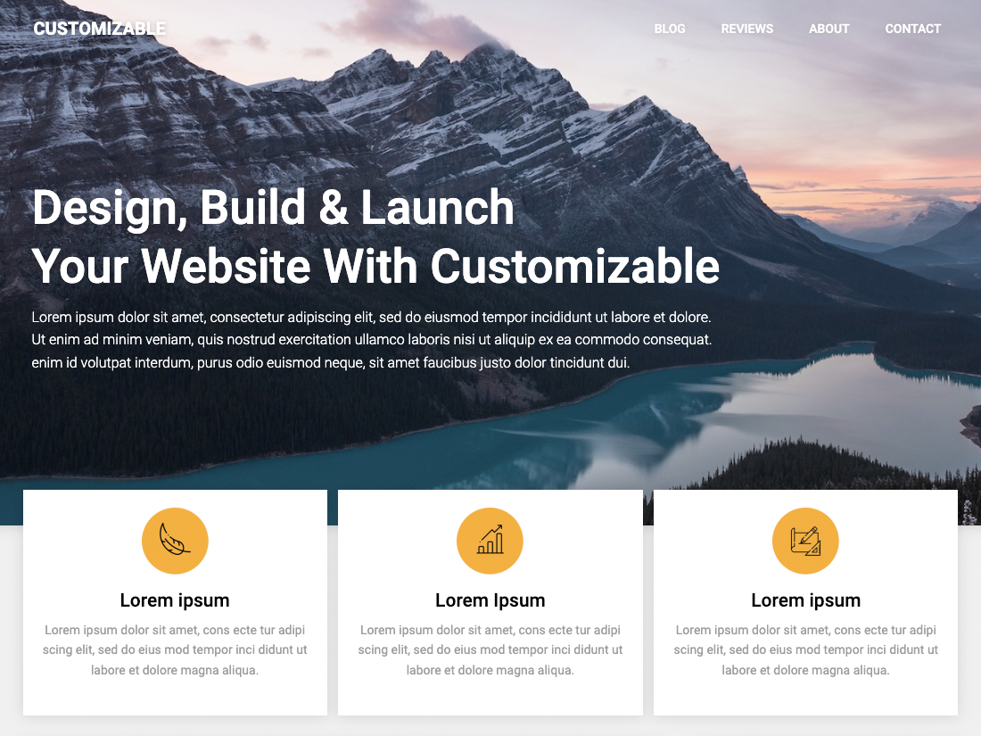 Customizable Blogily theme screenshot