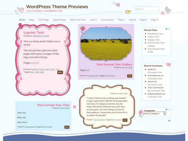 Cute Frames theme screenshot