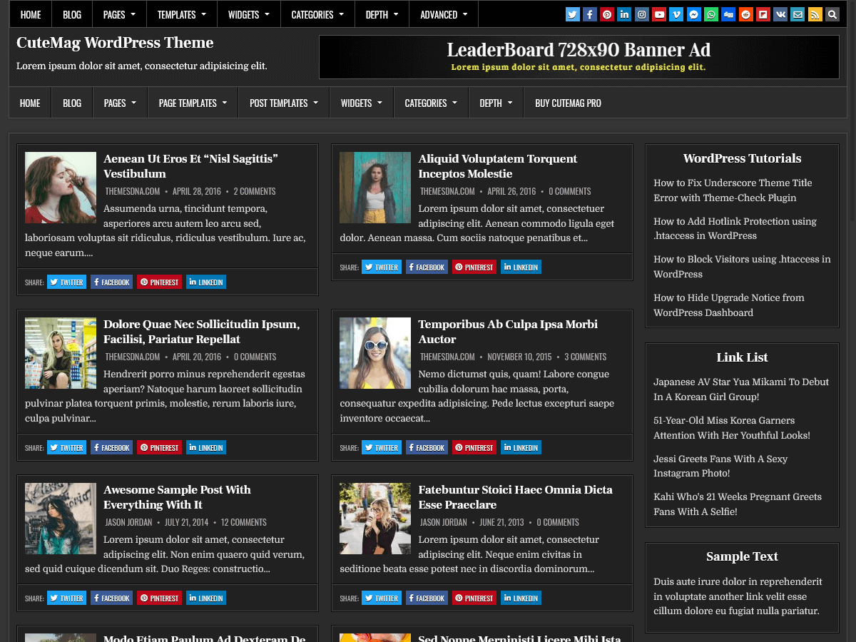 CuteMag theme screenshot