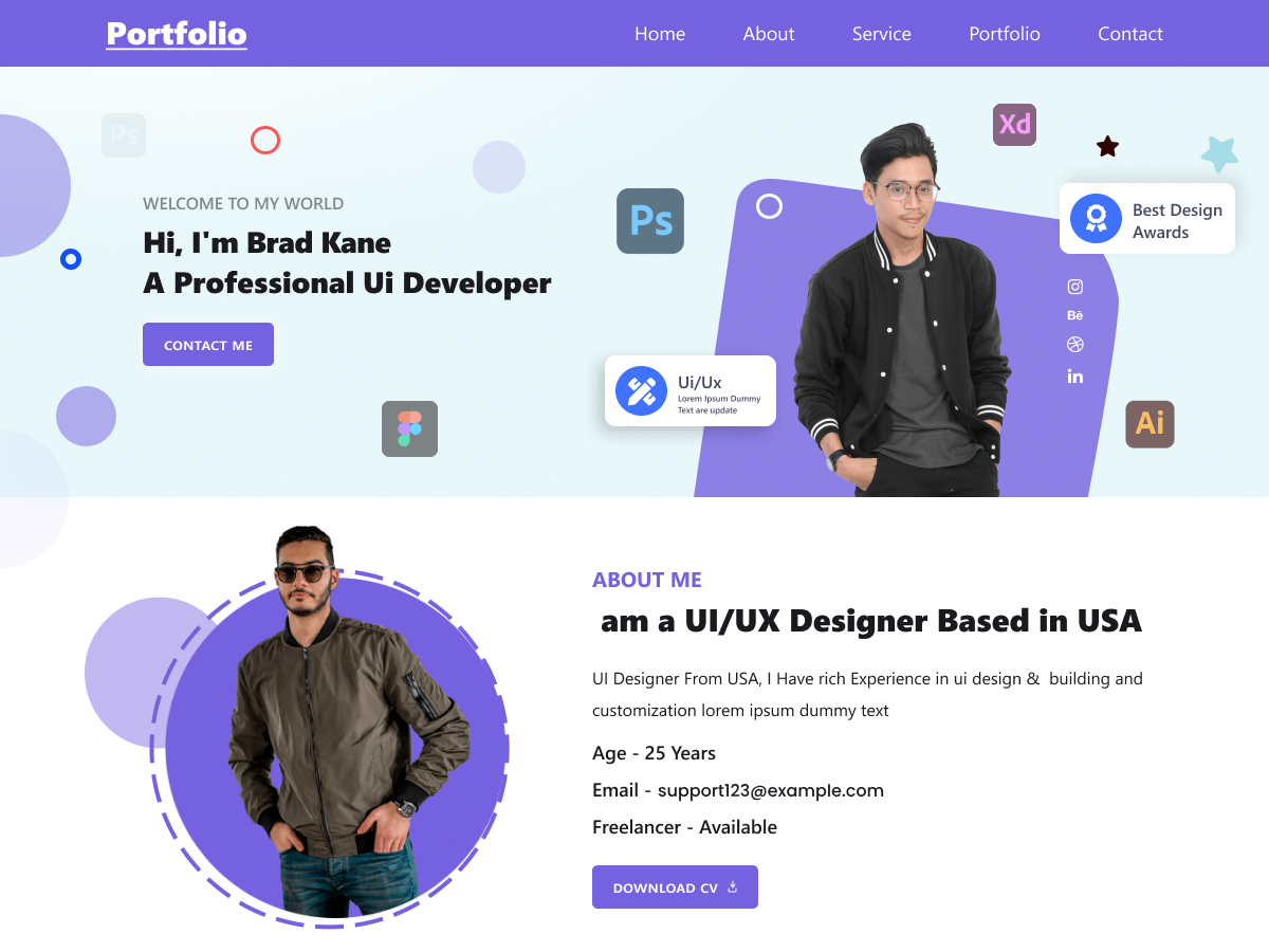 CV Portfolio Blocks theme screenshot