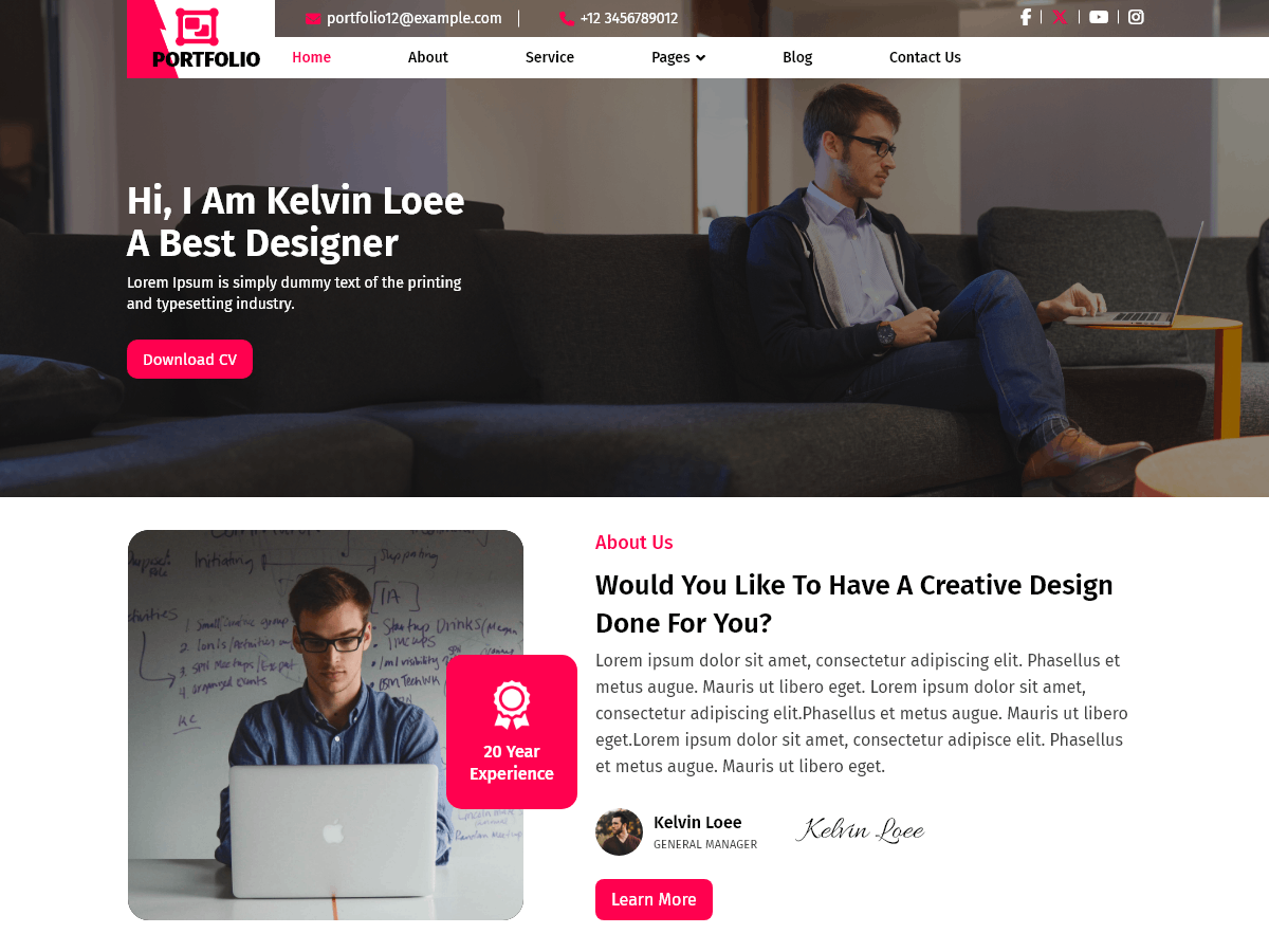 CV Workfolio theme screenshot
