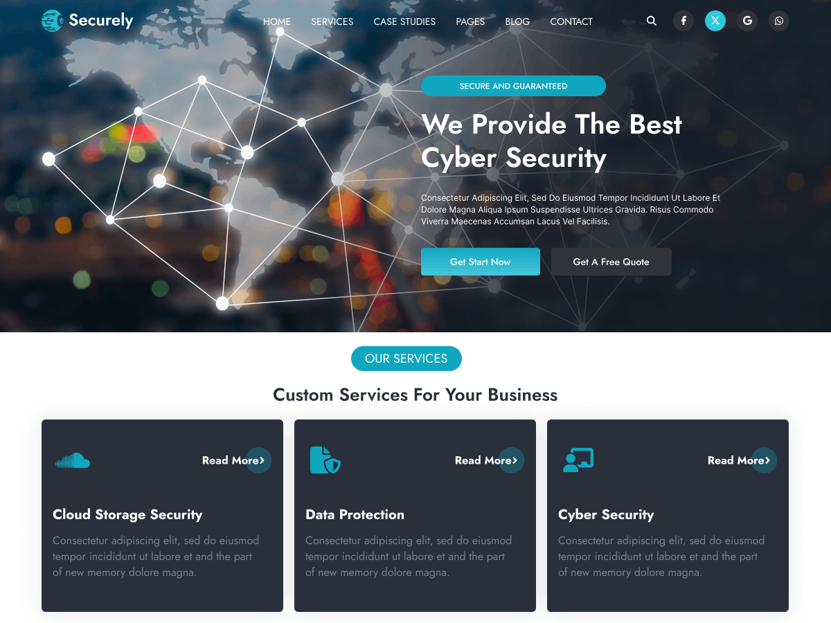 Cyber Security Blocks theme screenshot