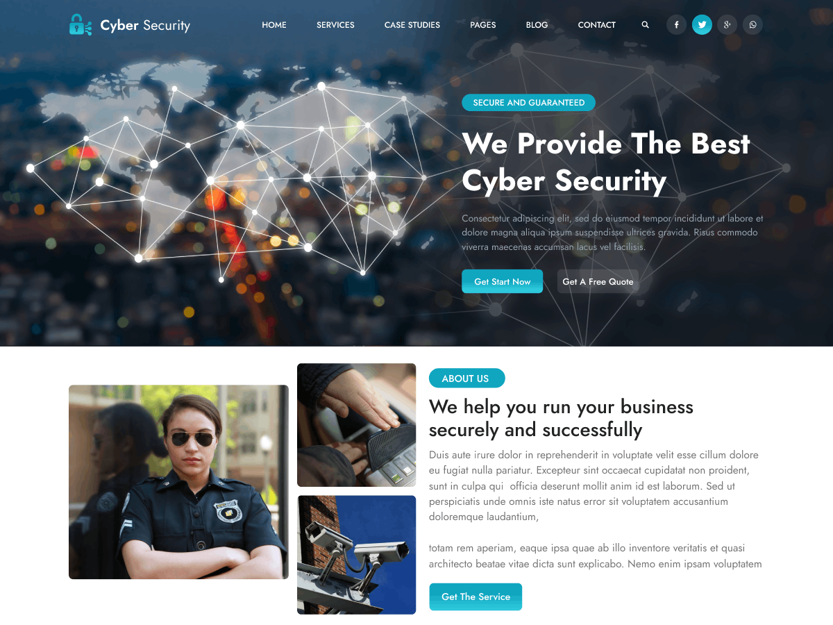 Cyber Security Services theme screenshot