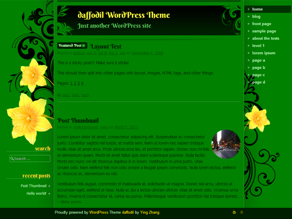 daffodil theme screenshot