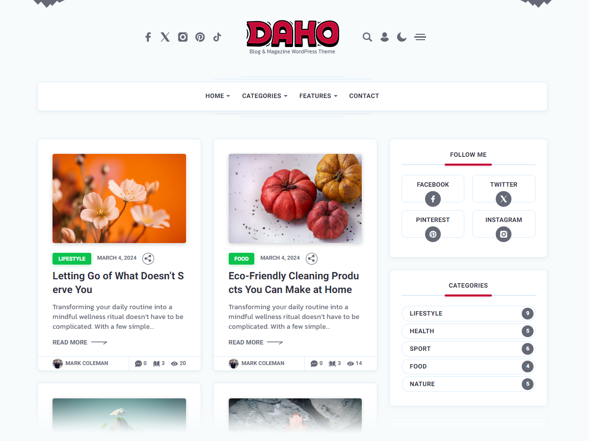 Daho theme screenshot