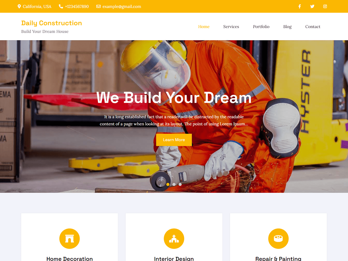 Daily Construction theme screenshot
