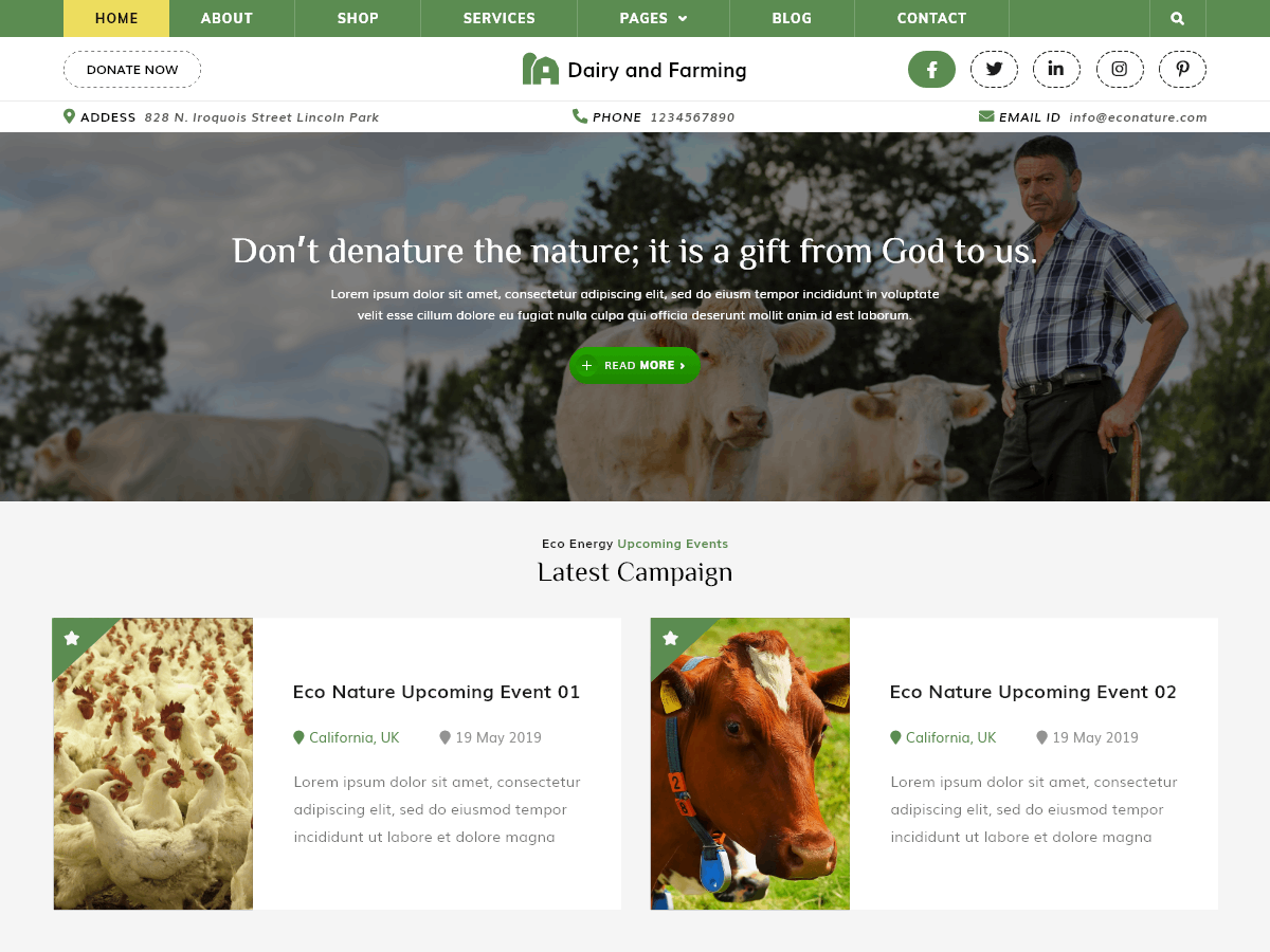 Dairy Farming theme screenshot