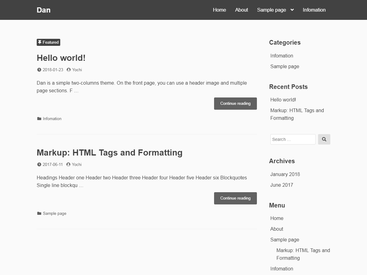 Dan theme screenshot