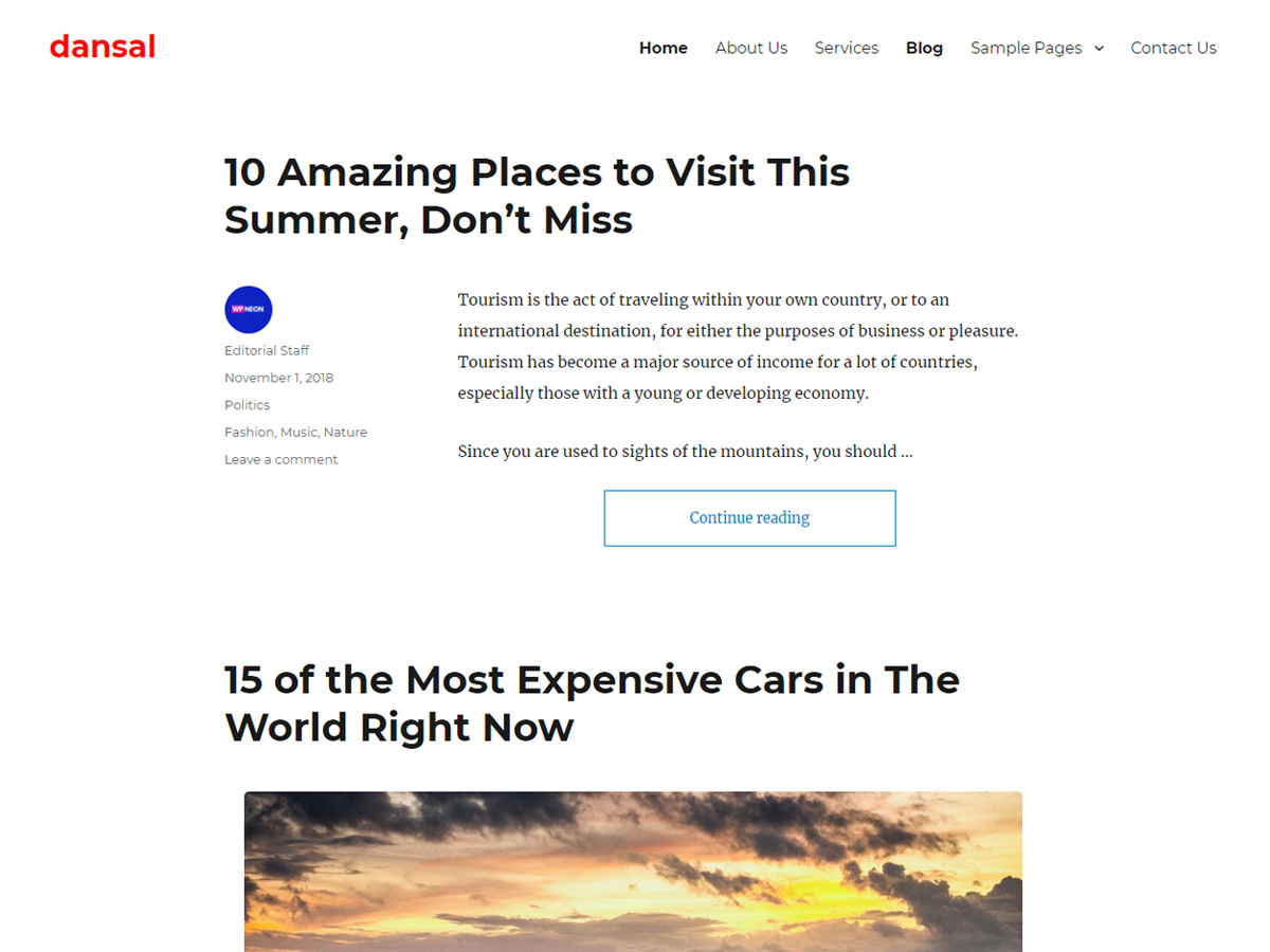 Dansal theme screenshot