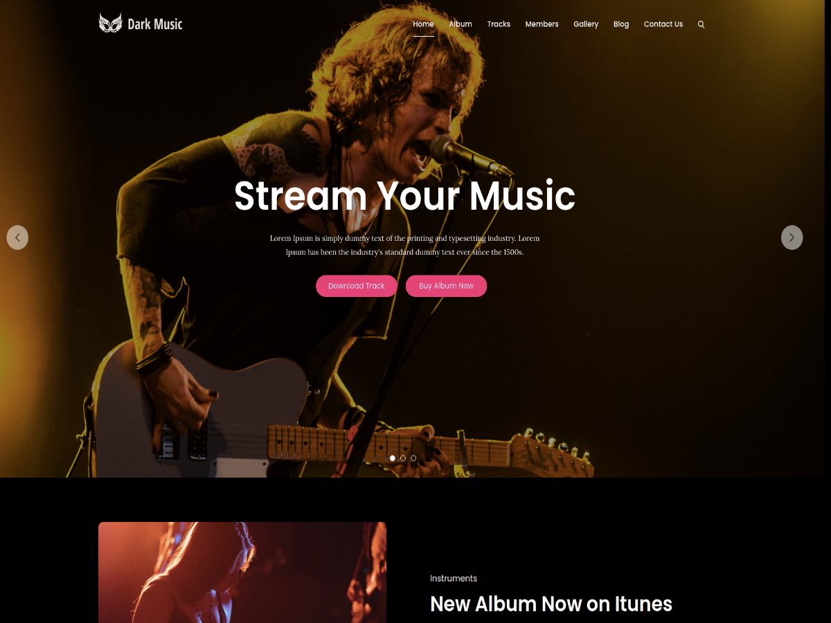 Dark Music theme screenshot