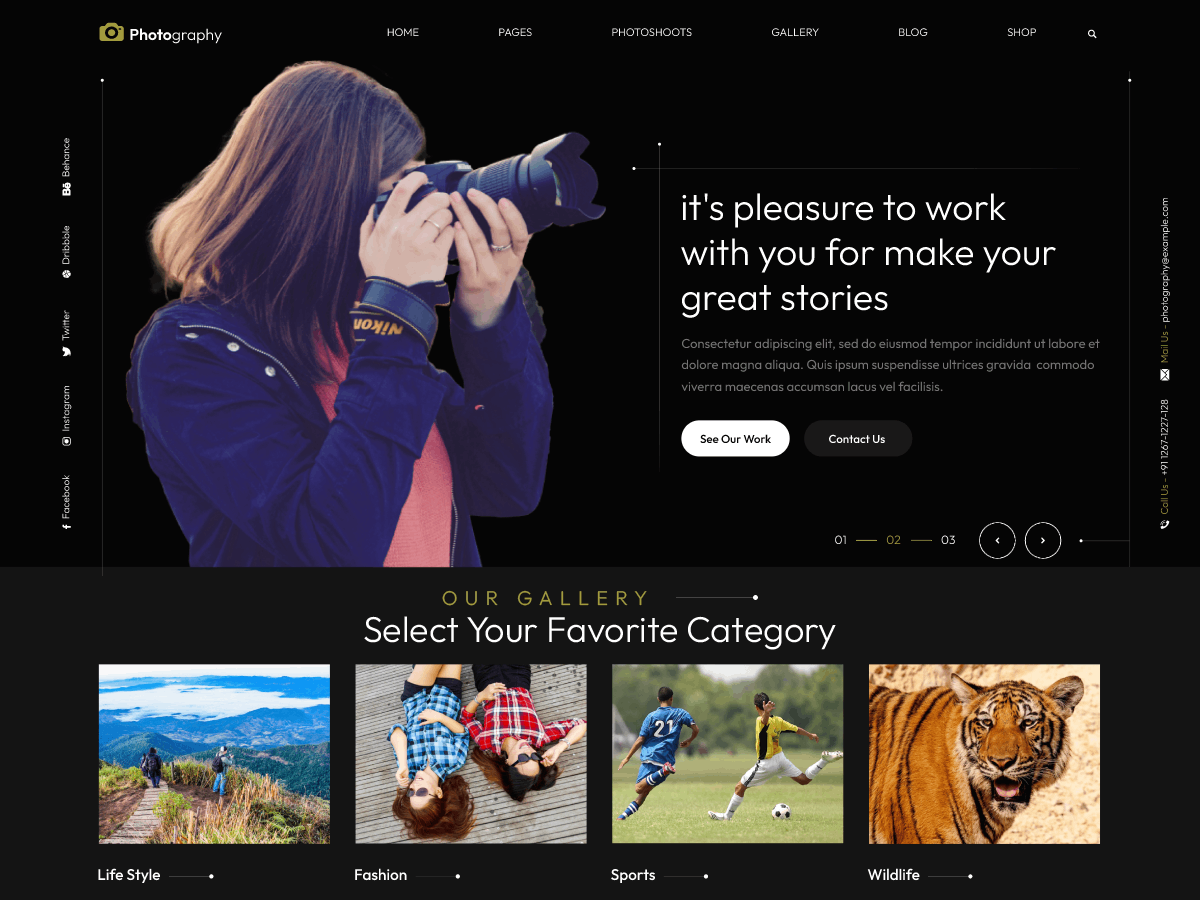 Dark Photography theme screenshot