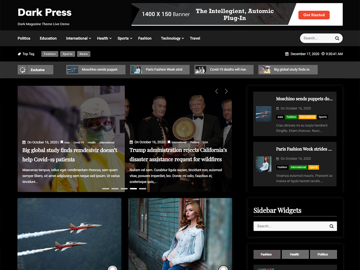 Dark Press theme screenshot