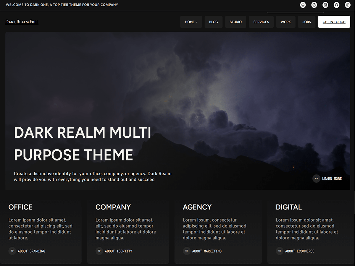 Dark Realm theme screenshot