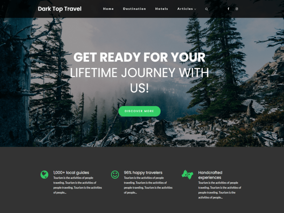 Dark Top Travel theme screenshot