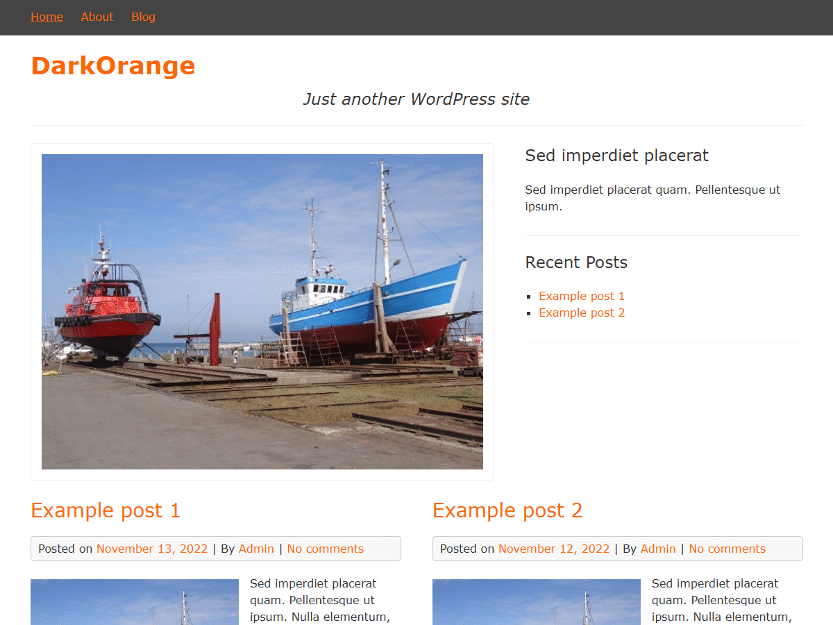 DarkOrange theme screenshot