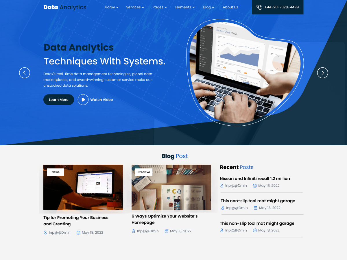 Data Analytics Center theme screenshot