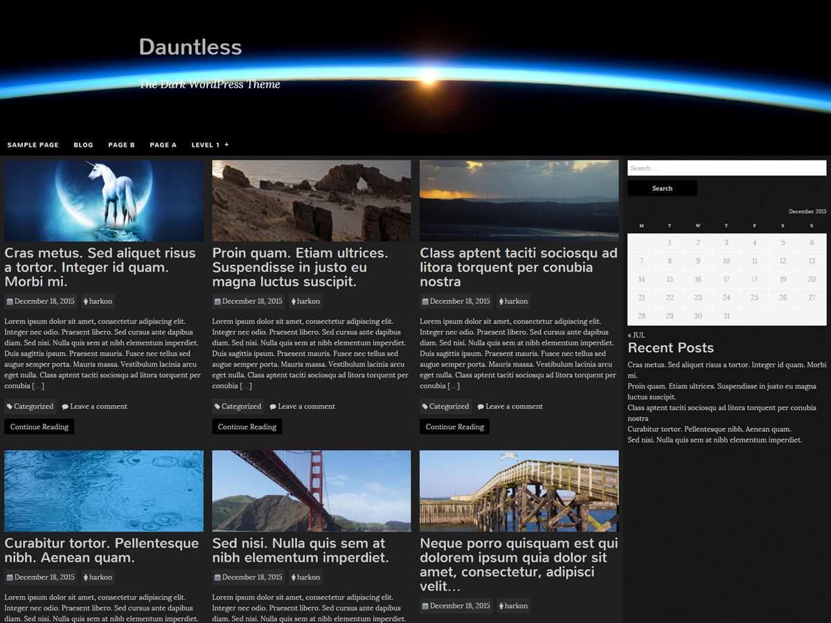 Dauntless theme screenshot