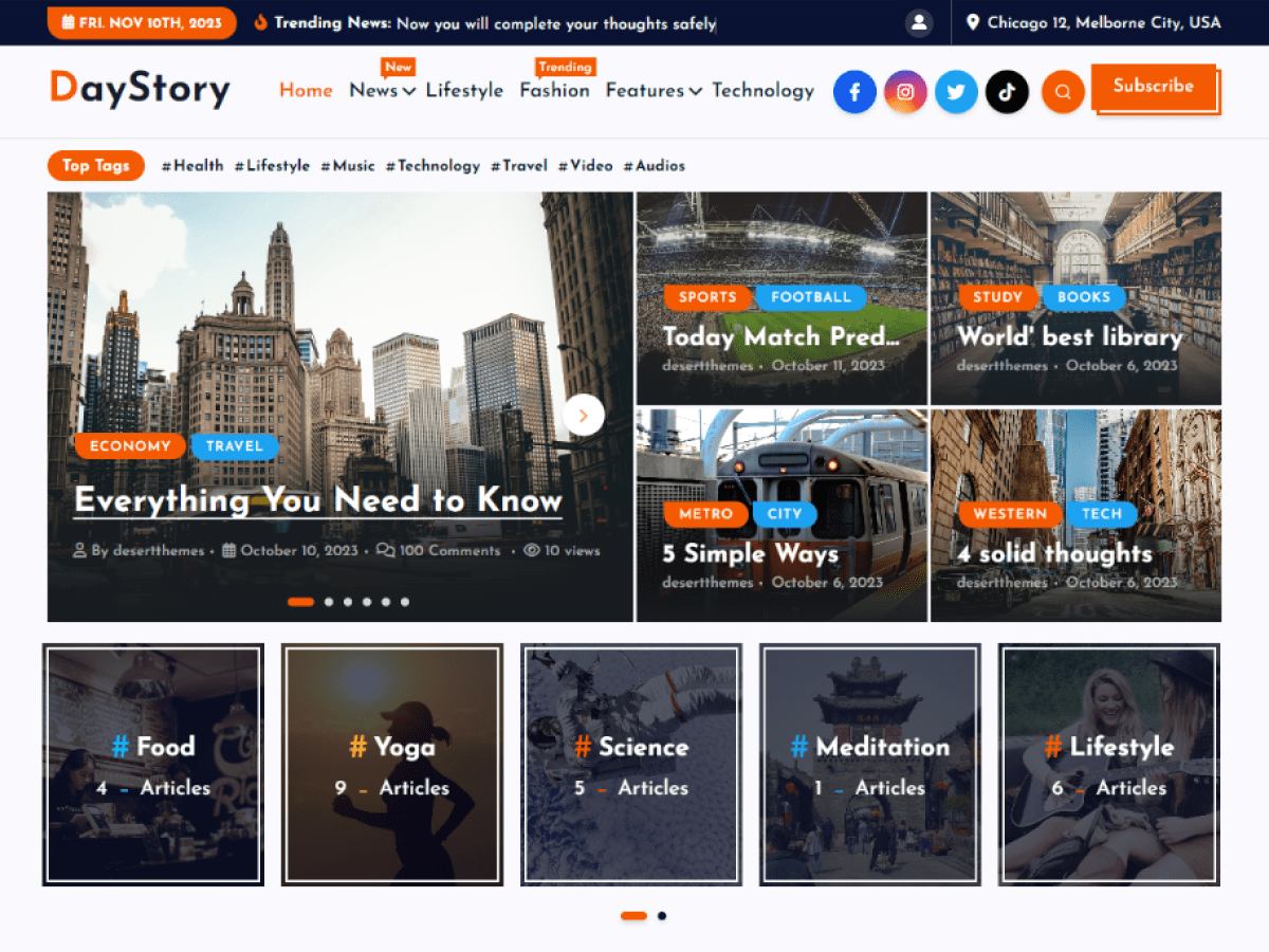 DayStory theme screenshot