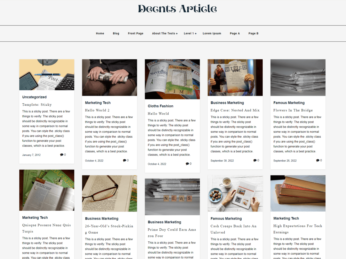 Decents Article theme screenshot