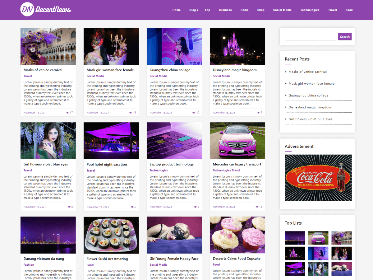 Decents News theme screenshot