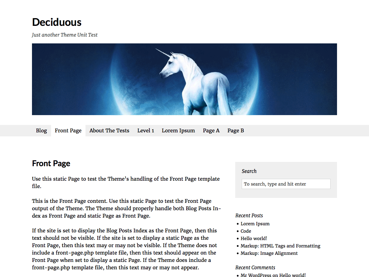 Deciduous theme screenshot