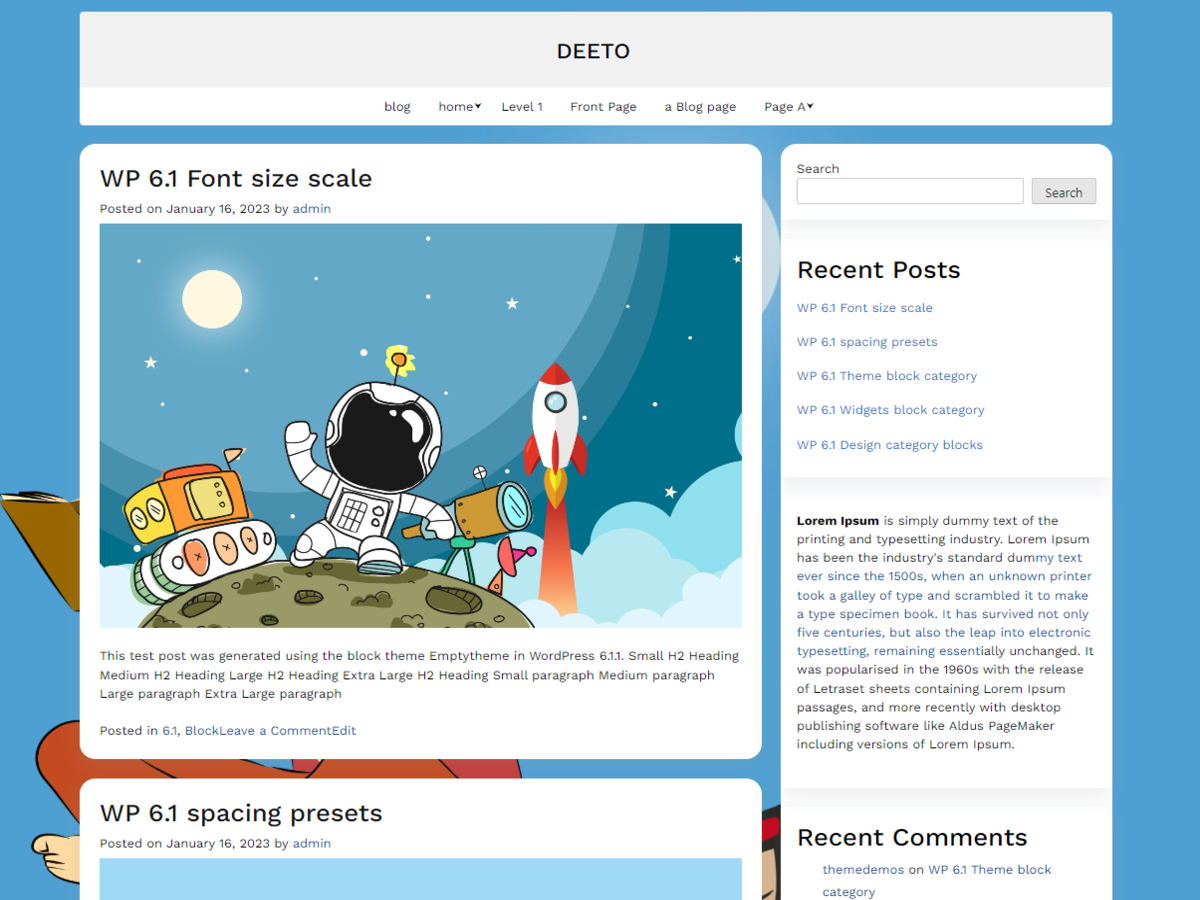 deeto theme screenshot