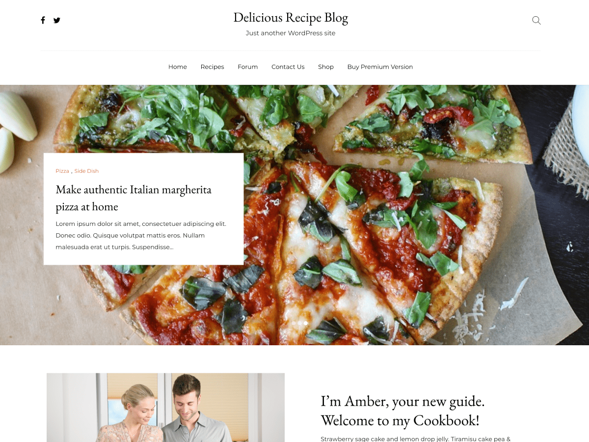 Delicious Recipe Blog theme screenshot