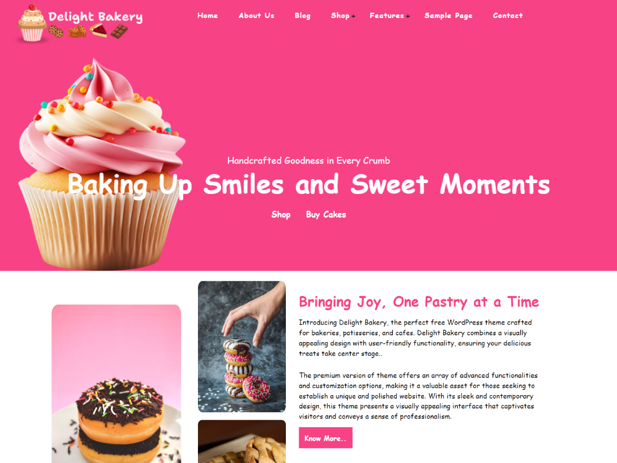 Delight Bakery theme screenshot