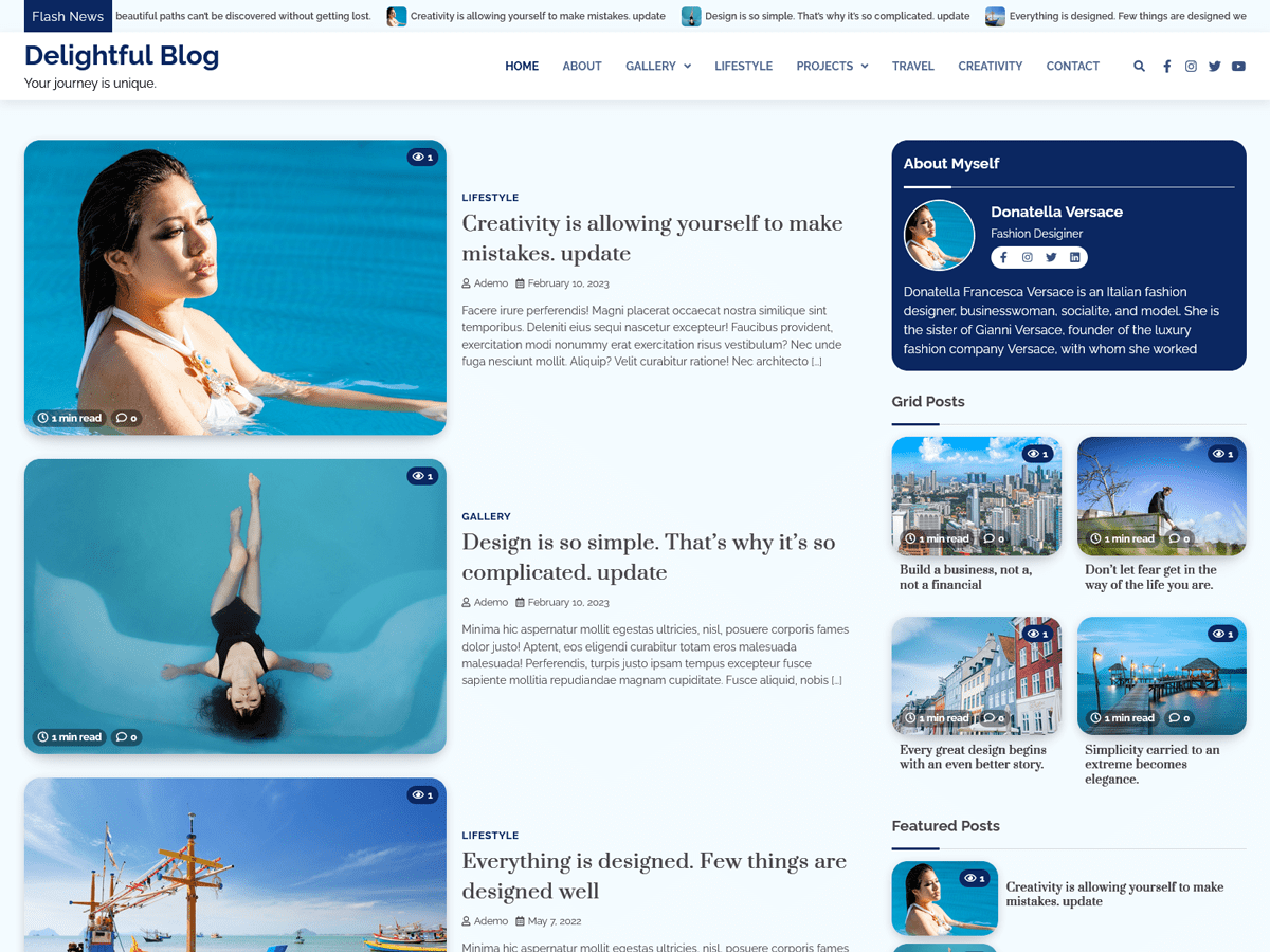 Delightful Blog theme screenshot