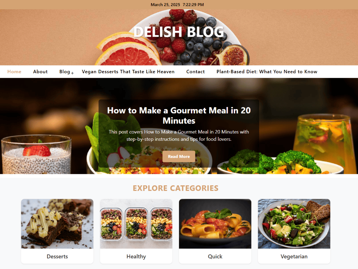 Delish Blog theme screenshot