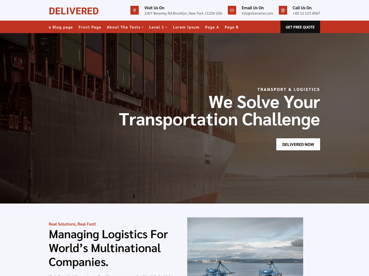 Delivered theme screenshot