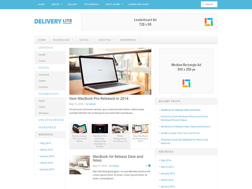 Delivery Lite theme screenshot
