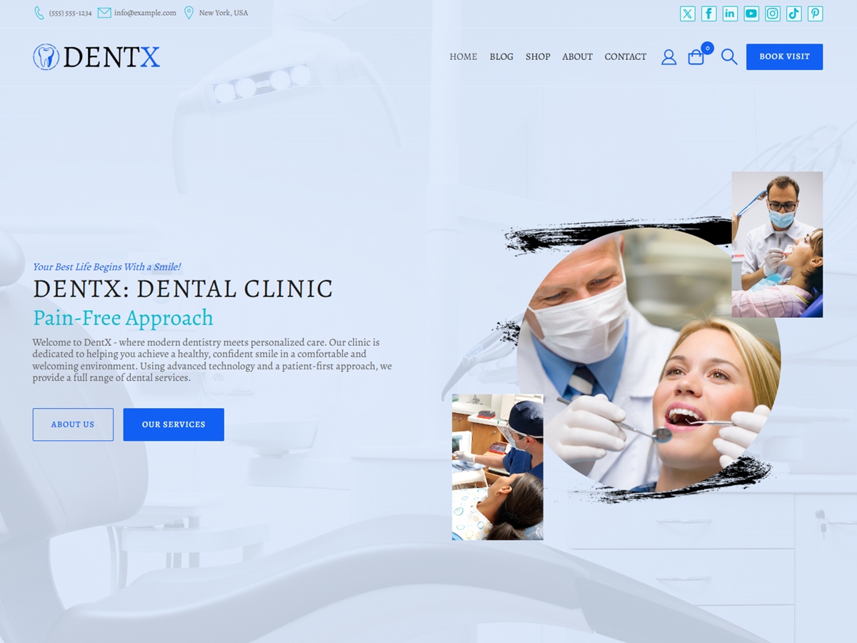 Dental and Dentist WDA theme screenshot