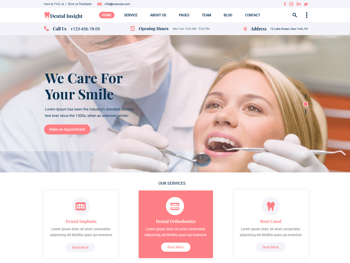 Dental Insight theme screenshot