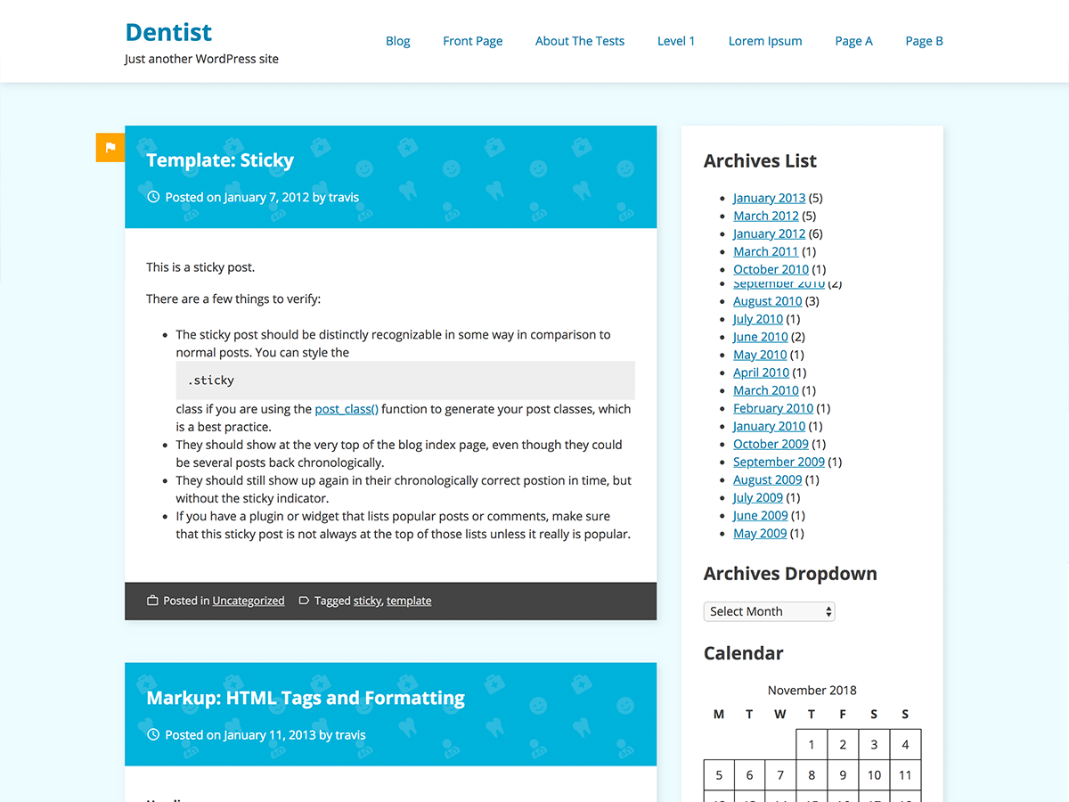 Dentist Business theme screenshot