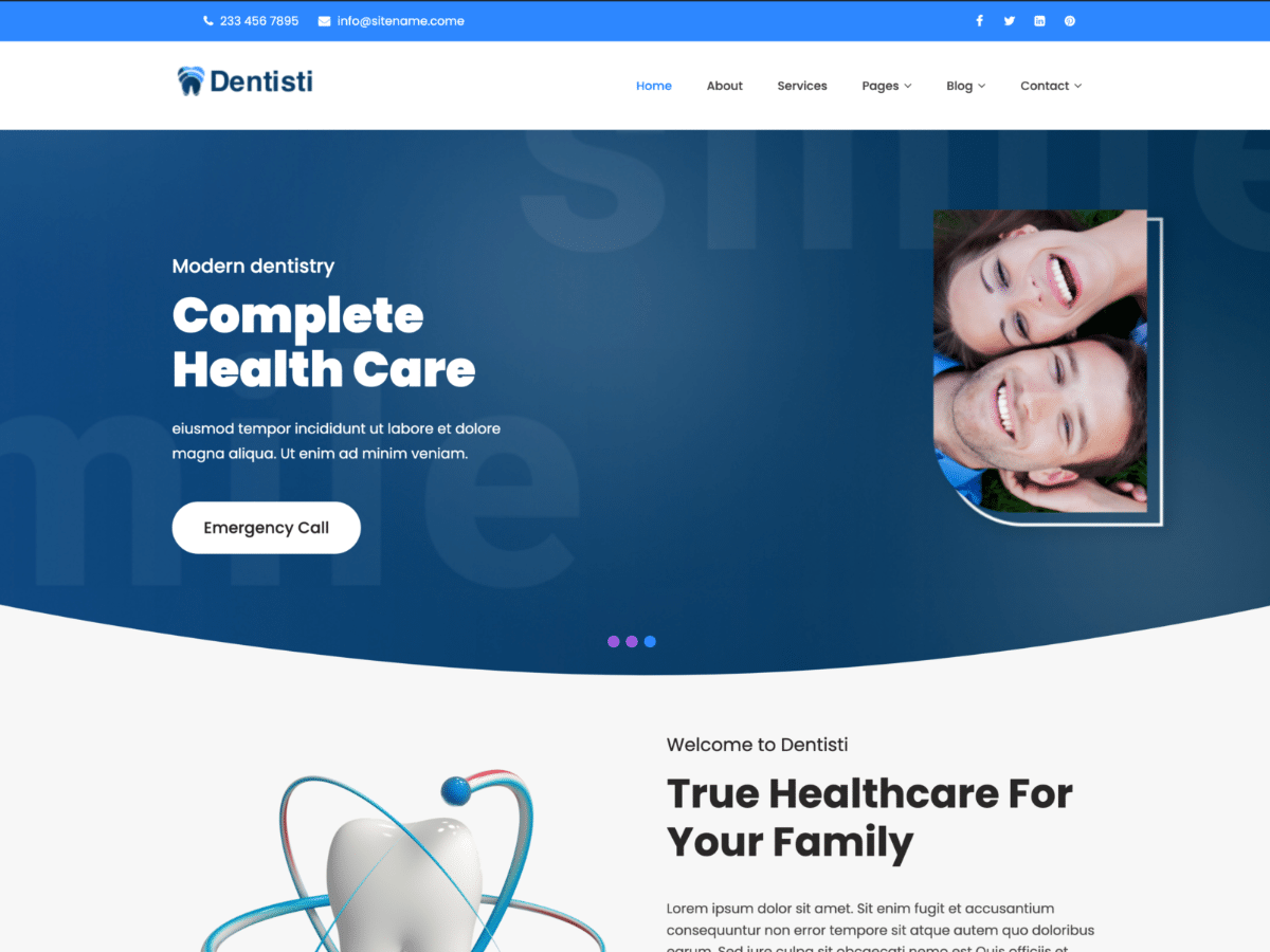 Dentisti Clinic theme screenshot